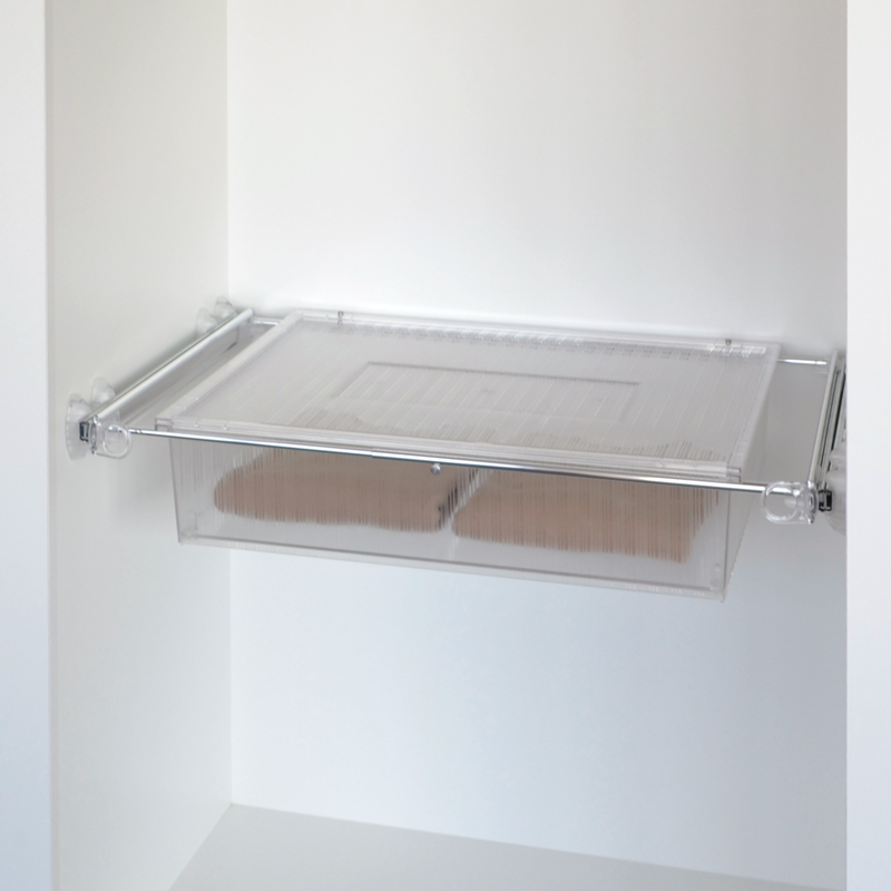 Roomy drawer box - transparent - bright aluminium - transparent polycarbonate 1